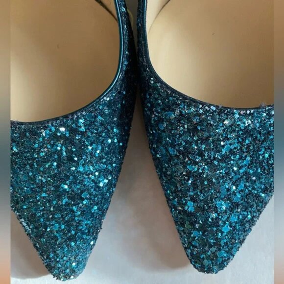 Jimmy Choo Peacock/Navy Romy 100 Glitter Ombré Heels - Picture 10 of 11
